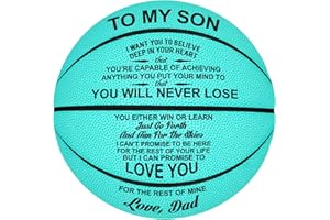 Kenon Customized Engraved Basketballs for Son, Personalized Indoor/Outdoor Game Leather Basketball, Best Gift for Son from Mom Dad