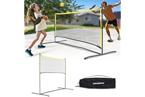 MerryMove Pickleball Net with Practice Rebounder: 6ft Wide Pickleball Trainer - Practice Rebounder for Solo and Dink Pickle Ball Training