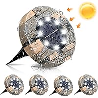 GLIME Solarleuchten für Außen, 8 LEDs Solar Bodenleuchte Gartenleuchte, IP65 Wasserdicht Solarlampe Garten Licht Deko…