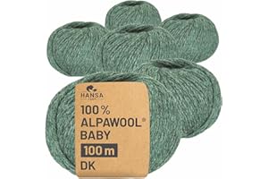 ‎HANSA-FARM HANSA-FARM | 100% Baby Alpakawolle in 50+ Farben (kratzfrei) - 300g Set (6 x 50g) - weiche Alpaka Wolle zum Stricken & Häkeln in 6 Garnstärken by Hansa-Farm - Smaragd Heather (Grün)