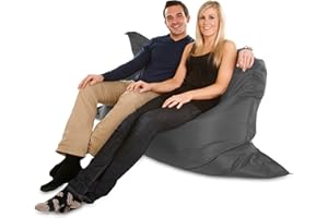 BEAN BAG HEAVEN Extra Large Giant Beanbag in Charcoal - XXXL 180x140cm - Indoor & Outdoor Large Garden Waterproof Bean Bag