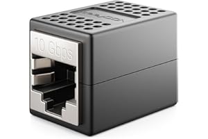 deleyCON LAN Kabel Verlängerung RJ45 Kupplung (10 Gbit/s) Verbinder für Cat8/Cat7/Cat6/Cat5 Ethernet Cable Patchkabel Netzwerkkabel Netzwerk Adapter 10 Gigabit POE - 1 Stück - Schwarz