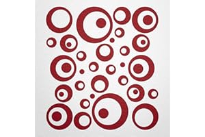 ‎WANDFEE WANDfee Wandtattoo Kreise Punkte 50 FARBWUNSCH I dunkelrot I Wandaufkleber Aufkleber Kinderzimmer Fliesenaufkleber Badezimmer Küche