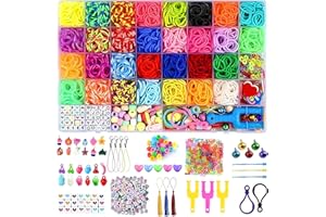 Tuilful 3000+ Loom Band Kit - 32 Vibrant Colors Loom Bands, Bracelet Making Set with Charms, Tools and Storage Box – DIY Arts & Crafts Gift for Girls & Boys