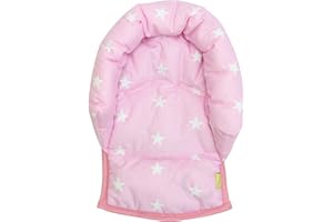 TIRRITO UNIVERSAL Infant Baby Toddler car seat, stroller head support pillow (Soft Cotton) (Star/pink)