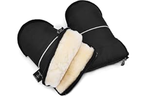 Manicotto per passeggino in pelle di agnello WERNER CHRIST BABY – GLOVY è lo scaldamani ideale per passeggiate in carrozzina in giorni freddi, guanti in pelle d’agnello medicale, in nero