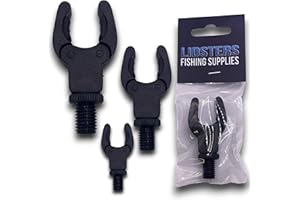 LIDSTERS FISHING SUPPLIES LFS 3 x Rod Rests Self Adjusting Secure Rod Back Butt Rest Carp Fishing Tackle Blue Red Green Purple Orange Black Grey Pink (3 x Black)