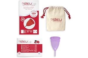 Copa Menstrual Sileu Cup Sport - Copa deportiva perfecta para deportes, pilates, yoga, piscina, baile, gimnasio - Alternativa ecológica y natural a tampones y compresas - Talla L, Morado