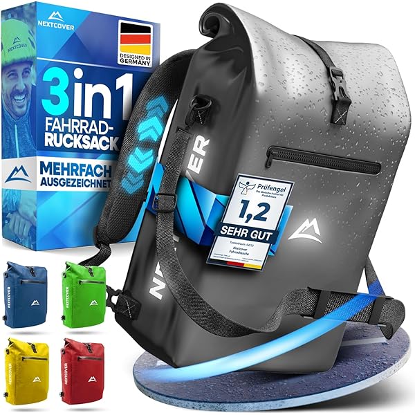 RIZENCE Fahrradtasche 12L - Wasserdicht Mit Hartschale