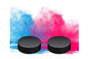 EpicGifts Hockey Puck Gender Reveal Party - Exploding Pink and Blue Ice Hockey Pucks Boy or Girl Gender Reveal Party Supplies (2 Pack)