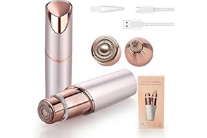 EDIMENS Women Facial Hair Remover & Eyebrow Trimmer, 2-in-1 USB Rechargeable Epilator with LED Light Ideal for Face, Lip, and Body Peach Fuzz Gentle, Efficient, and Precise Trimming for Smooth Skin