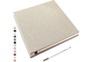 Yopih Album Photo Adhésif avec 40 Pages 10X15 Lin en Tissu Couverture Scrapbooking DIY Photo Album Sauver Bébé Croissance Mariage Voyage Famille Cadeau
