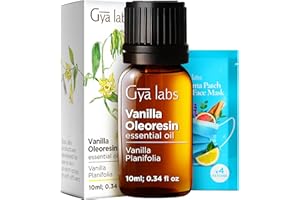 Gya Labs Vanilla Essential Oil for Diffuser - Vanilla Oleoresin Essential Oil - Vanilla Essential Oil for Skin & Candle Making - Long Lasting Vanilla Oil Perfume (10ml)