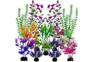 Vibury Plantes d'aquarium Plastique Deco, 27 Pièces Colorées Aquarium Artificielles Decoration Plantes réaliste pour Aquarium Poissons