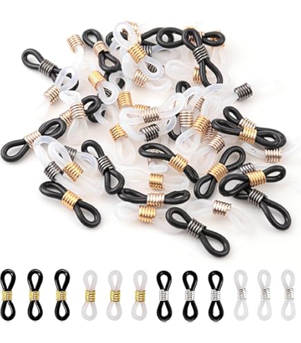 Terminali Per Catene Occhiali 40 Pezzi - Connettori In Silicone Antiscivolo Regolabili - Foto 8