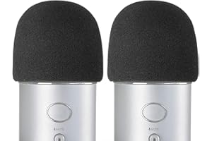 YOUSHARES Windscreen for Blue Yeti - Large Size Foam Cover Microphone Pop Filter for Blue Yeti, Yeti Pro and Other Large Microphones (2 Packs)