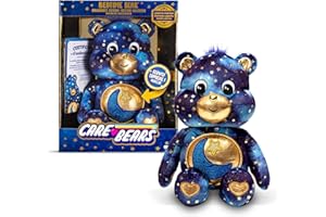 Basic Fun Care Bears Bedtime Bear Collectors Edition 35cm Medium Plush | Collectible Cute Plush Toy with Light-Up Belly, Cuddly Toys for Children, Cute Teddies Suitable for Girls and Boys Ages 4+