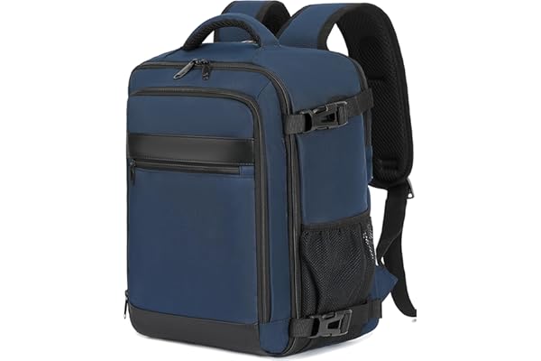 KLOSTAIN Mochila Viaje Cabina Avion 40x20x25 para Ryanair 20L Mochila Cabina Equipaje de Mano Bolso Viaje Hombre Mujer Mochilas para Portatil de 14 Pulgadas Mochila de Trabajo Escuela Azul Oscuro