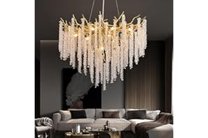 ‎AHXIAOZN AHXIAOZN Modern Kronleuchter Kristall Leuchte,Luxus Kristall Pendelleuchte,Dimmbar Rund Kristall Hängeleuchte,für Esszimmer, Küche, Wohnzimmer, Schlafzimmer, Flur, Café,Bar（Gold，80cm）