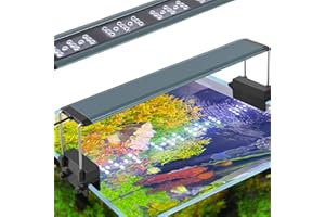 FEDOUR 43cm RGB Aquarium LED Light with Timer-Waterproof Aluminum Alloy Fish Tank Light with Multi-Color Adjustment, Extendable Aquarium Lamp for 43-70cm Fish Tanks/Planted Tanks/Coral Tanks