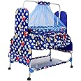 BABYBLESSING Baby Crib Multipurpose | Colour - Blue, Metal, Canopy