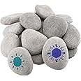 JEUIHAU 30 PCS Flat River Rocks, 5-8 cm Beach Pebbles for Painting Natural Smooth Rock Painting Stones for Art &Craft Painting, Garden Decoration