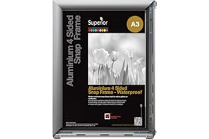 SECO Stewart Superior Cadre photo en aluminium étanche 4 côtés 25 mm Argenté Format A3