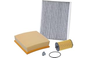 ‎ATEC GERMANY BESTPRICE Inspektionspaket Filterset mit 1x Ölfilter; 1x Luftfilter; 1x Innenraumfilter (Aktivkohle); 1x Ölablassschraube inkl. Dichtung, KOMPATIBEL MIT - OPEL CORSA D (S07), CORSA D Schrägheck (S07)