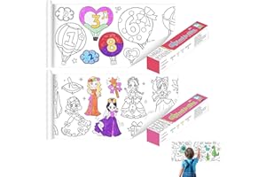 FENGAIM Zeichenpapierrolle für Kinder, 2Pcs 300 * 30cm klebrige Zeichenrolle Papier, Färbung Papierrolle DIY Malerei Farbe Füllen Papier, Kunst Papier Handwerk früh pädagogische Zeichnung Buch für Kinder