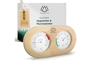 ‎NORDHOLZ NORDHOLZ® Sauna Thermometer Hygrometer 2in1 - Zuverlässig & genau für die richtige Temperatur und Luftfeuchtigkeit - Sauna Hygrometer für eine wohltuenden Atmosphäre - Hochwertiges Sauna Zubehör