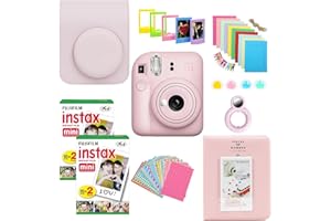 Clikoze Appareil photo instantané avec appareil photo Fujifilm Instax Mini 12 comprenant un étui Instax Mini 12, un album Instax Mini 12, un livre, des autocollants, des filtres couleur et plus encore
