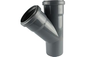MKK - 19587-001 - HT Rohrabzweig PP DN 40-110 T-Stück 45° Verzweigung Verbindung Abzweig grau DN 40 auf DN 40