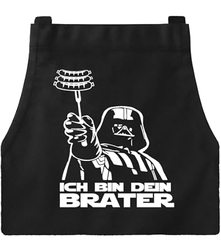 MoonWorks BBQ-schort voor mannen met spreuk vlees is mijn groente katoenen schort keukenschort Eén maat diner zwart