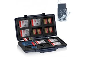 JJC 36-fack Minneskortfodral Vattenbeständigt för 24 Micro SD + 12 SD (TF) kort, stötsäkert Micro SD-kortfodral Minneskortfod