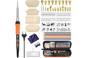 Brandmalerei Lötkolben Set, 76-teiliges Brennwerkzeug mit einstellbarer Temperatur von 200 bis 450°C, Brennkolben-Set mit Pyrographie-Stift für Prägen, Schnitzen, DIY-Handwerk