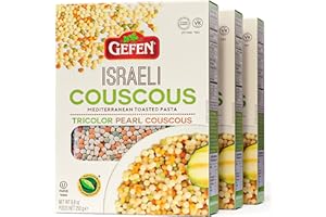 Gefen Tri-Colour Israeli Pearl Couscous 250g (Pack of 3) | All Natural, Mediterranean Toasted Pasta, GMO Free