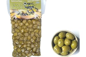 OLIVEK Greek Green Olives with Oregano | 1kg Vacuum-Sealed | Traditional Chalkidiki Variety |Key in The Mediterranean Diet | Loaded with Important Nutrients and Antioxidants| No Preservatives
