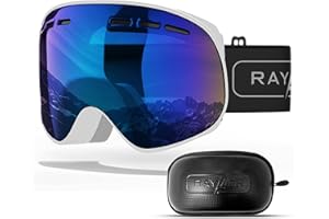 RayZor Ski Goggles For Men & Women Snowboard Goggles - Magnetic Lens - OTG Skiing Goggles with UV400 Protection - Anti-Fog and Shatterproof, Anti-Glare Protective Goggles for Men Women Boys & Girls