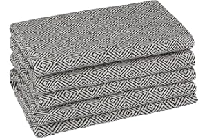 Tuiste Geschirrtücher Schwarz, 40x70 cm Küchenhad 5er Set, Küchentücher Baumwolle, Spül- & Geschirrtücher, Geschirrhandtücher Baumwolle, Diamantmuster Trockentücher Küche, Farbe: Schwarz