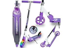 WeLLIFE |Monopattino per Bambini in Alluminio| Ruote luminose a Led grandi 145 mm| Monopattino in Alluminio| Altezza Regolabile per Ragazzi