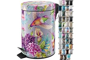 Sanilo Kosmetikeimer 3L mit Absenkautomatik, viele neue Bad Mülleimer zur Auswahl, Abfalleimer mit Innenbehälter für jedes Badezimmer (Kolibri)