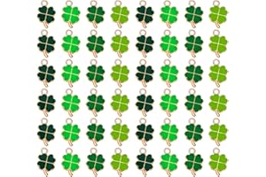 Bailinks 48 ciondoli a forma di quadrifoglio, in metallo, accessori per gioielli fai da te, Zinco