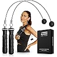 Johan & John Weighted Cordless Jump Rope for Women Men - Fitness Workout Set With Ergonomic Handles, Stainless Steel Adjustable Fastener