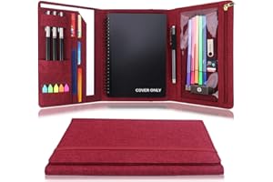 DITIORD Cover for Rocketbook Fusion Executive Size, Multi A5 Size Notebook Case with Pen Holder, Phone Pocket, Zipper Pocket, Business Card Holder, 8.8" x 6" inch, (Fuchsia)