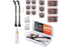‎HENMI HENMI Flickzeug Fahrrad Reparaturset, Fahrrad Reifenheber, Tragbar Fahrrad Flickset, Fahrradreifen Reparaturset mit Reifenreparaturkleber, Patch, Kompatibel mit Allen Fahrradschläuchen 2024