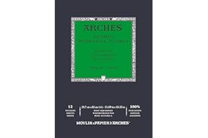 ARCHES Aquarelle 100% Fine 300 g Blocco incollato A3 12 Fogli Bianco Naturale, Colore, A1795094