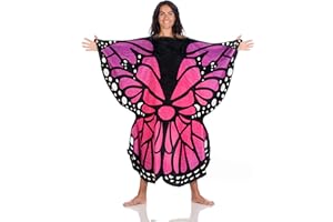 ‎KANGURU Momonga Schmetterlinge Hoodie, Tragbare decke mit Löchern für Hände und Arme aus fleich mikrofaser, blanket hoodie, geschenkideen für frauen und herren, oversized hoodie 120x120cm, oversize.