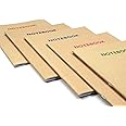 Silvine 80 Page A5 Kraft Covered Recycled Notebooks in 5 Assorted Colours, Ruled 8mm Feint [Pack of 10]