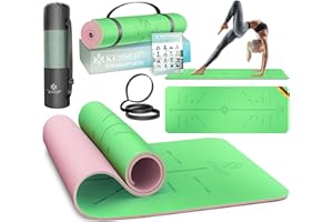 ‎KESSER KESSER® Gymnastikmatte mit Tragegurt rutschfest TPE Yogamatte Gepolstert & rutschfest Fitnessmatte, 183 x 61 Trainingsmatte für Fitness Sportmatte, Pilates & Gymnastik Workout