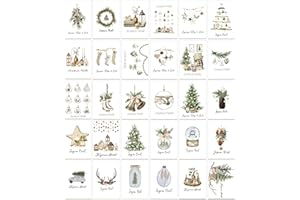 SILARLAIT Carte de Vœux Noël Aquarelle en Français, 32 Pièces Cartes Postales, 32 Motifs Variés, Format A6, Kit de Carte de Noël pour Proches Famille Amis Collègues (Noël)